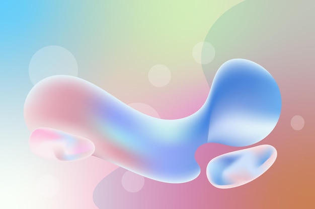 Fluid holographic background with 3d liquid splash rainbow pastel color spill bubble gradient