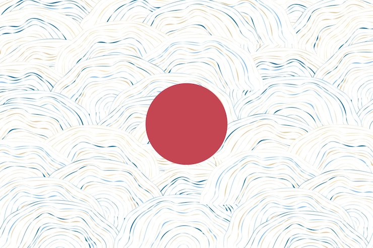 Vektör fluid japanese ocean wave vector art modern asian slide design ink drawing texture with marine shape