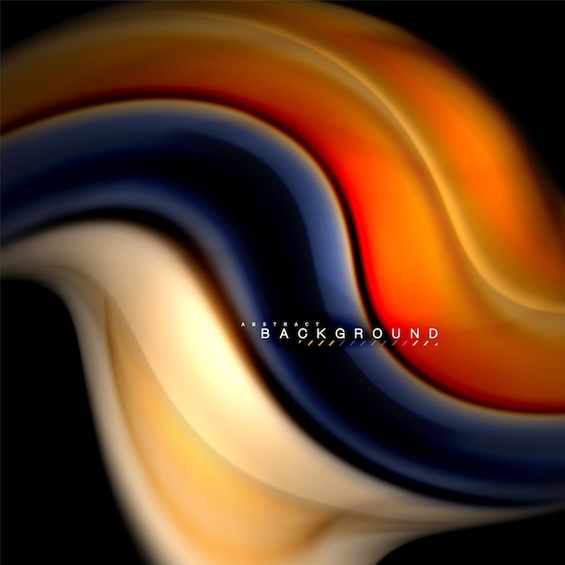 Fluid mixing colors vector wave abstract background design Colorful mesh waves