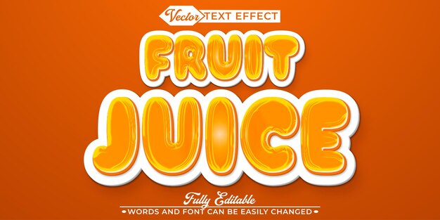 Fluid Orange Fruit Juice Vector Editable Text Effect Template