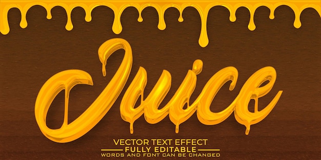Fluid Orange Juice Vector Editable Text Effect Template