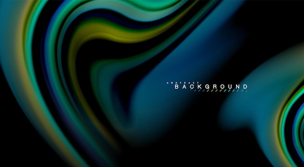 Fluid rainbow colors on black background vector wave lines and swirls artistic illustration for presentation app wallpaper banner or poster