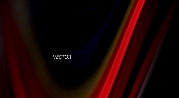 fluid rainbow colors on black background vector wave lines and swirls