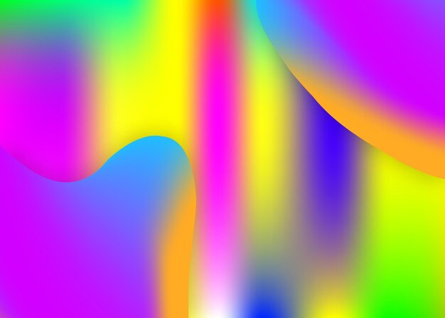 Flydende form. Holografisk 3D-baggrund med moderne trendy blanding. Lys banner-, flyer-sammensætning. Levende gradientnet. Flydende formbaggrund med flydende dynamiske elementer.