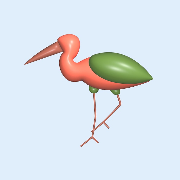 Vektör flying bird concept realistic 3d object cartoon style