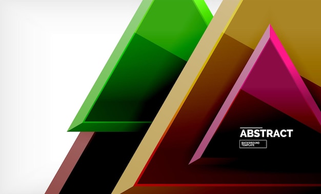 Flying triangles compostion geometric background