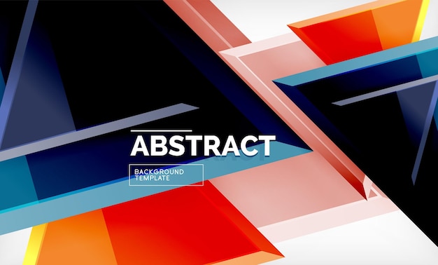 Flying triangles compostion geometric background