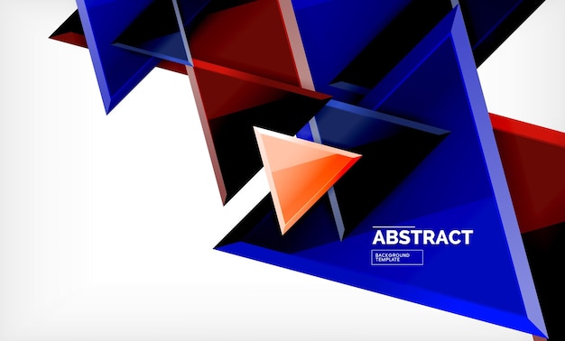 Flying triangles compostion geometric background