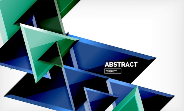 Flying triangles compostion geometric background