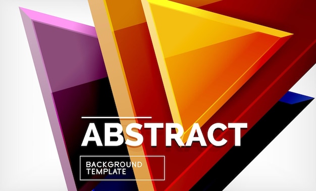 Flying triangles compostion geometric background
