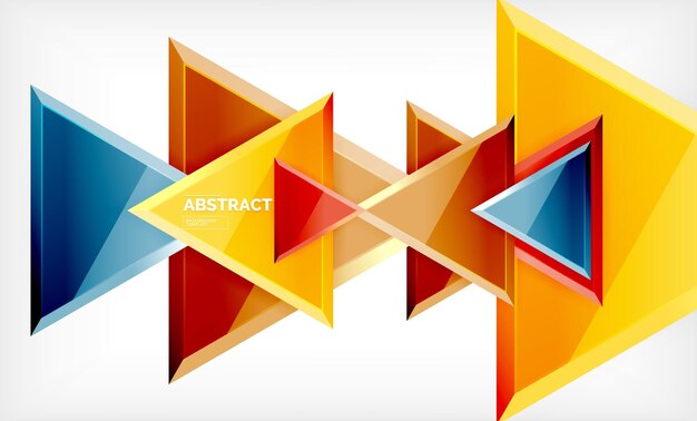 Flying triangles compostion geometric background