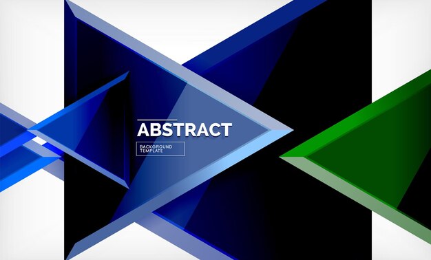 Flying triangles compostion geometric background