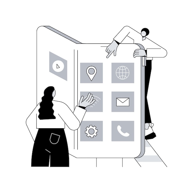 Foldable smartphone abstract concept vector illustration
