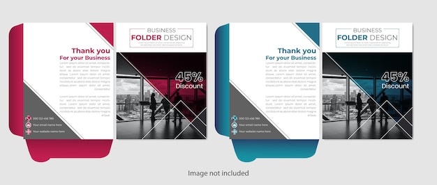 folder design template with multiple color variations