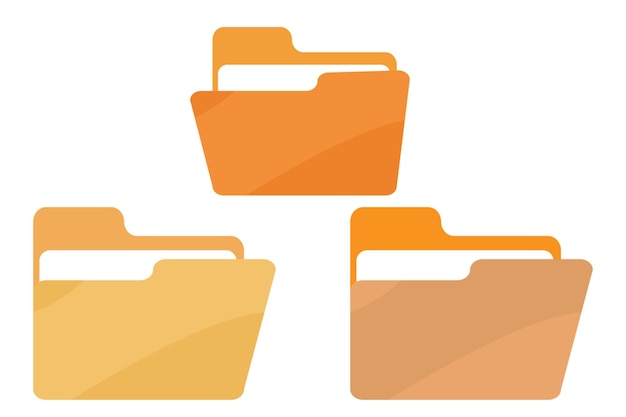 Folder icon File icon Folder data Open and close concept computer storage media server data backup colorful File symbol Blank folder vector