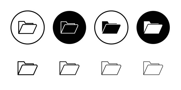 Folder icon Flat fill set collection