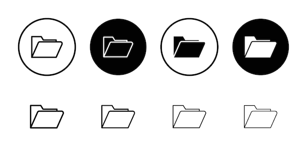 Folder icon Flat fill set collection