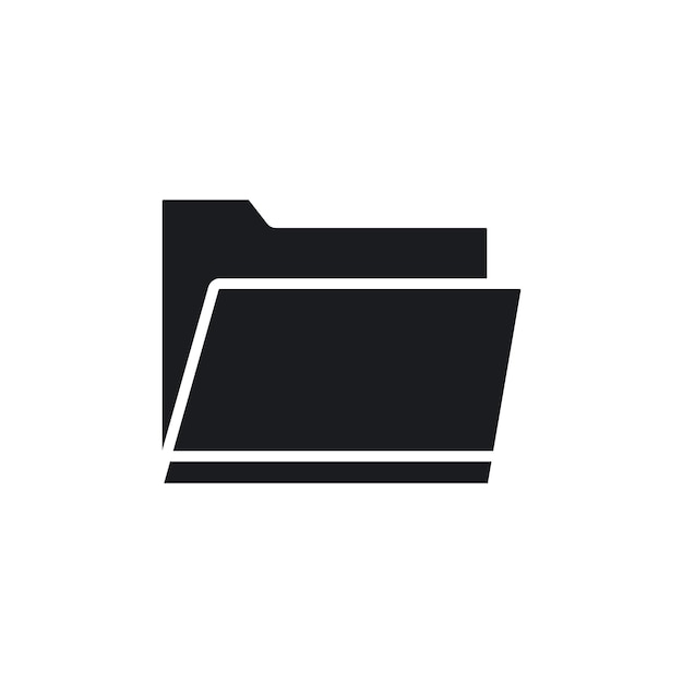 Folder icon set computer data file vector symbol simple project web folder sign in black filled and outlined style