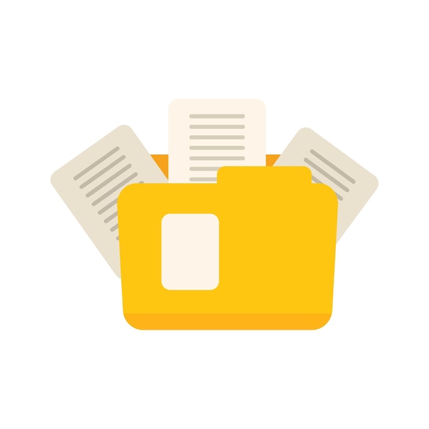 Folder idea icon flat vector Business solution Think success isolated