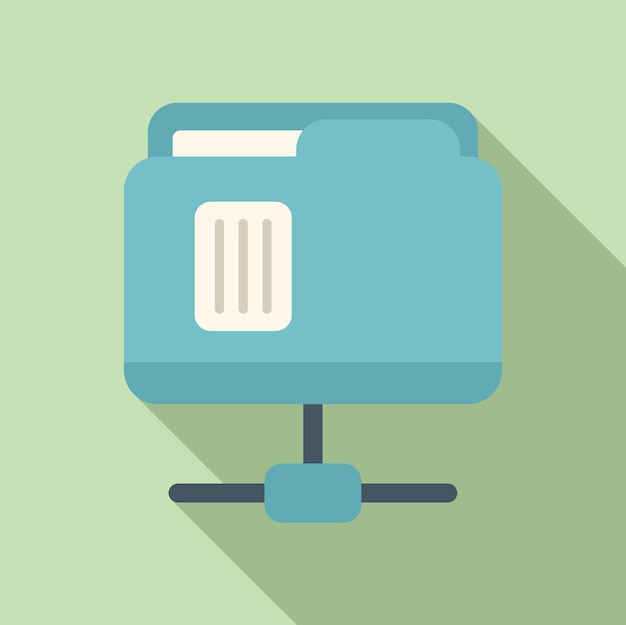 Folder system icon flat vector Crm data Strategy account