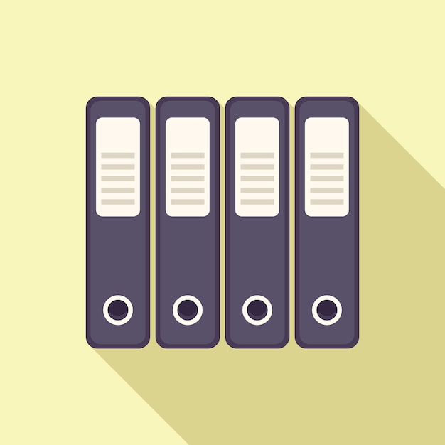 Folder time icon flat vector Office person Computer stress