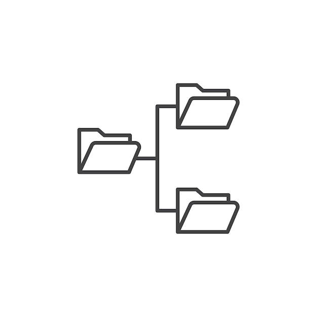 Folder tree icon Symbol mark in filled style