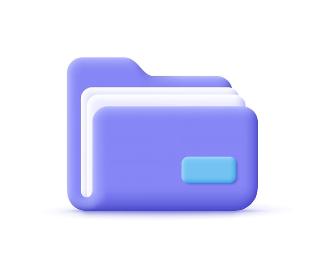 folder with files documents file management concept 3d vector icon cartoon minimal style