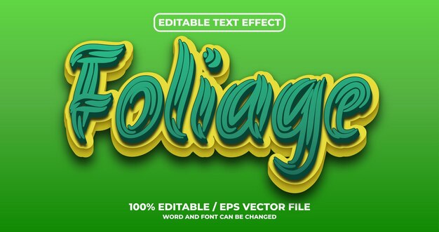 Foliage editable text effect