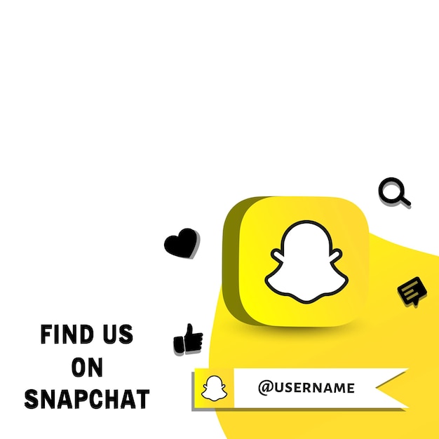 Follow us on snapchat in vector illustration