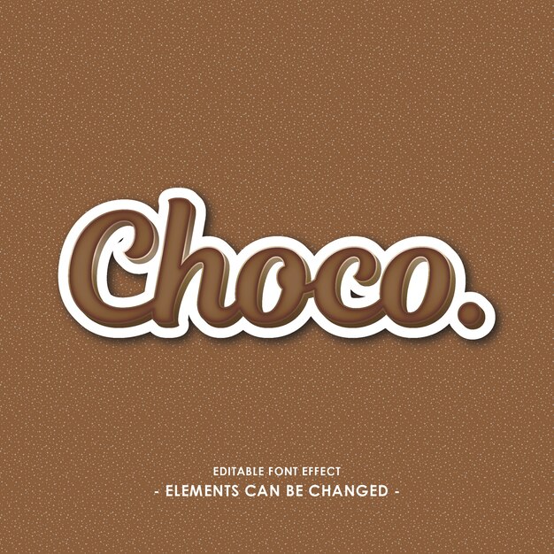 Font effect for chocolate product
