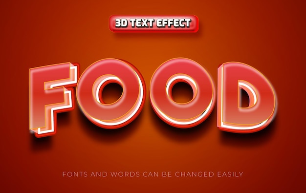 food 3d editable text effect style