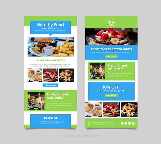 Food and Beverage Email Newsletter Template Food Promotion Template Email Marketing Landing page