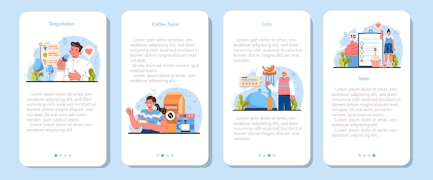 Food critic concept set professional writer making review and ranking causine