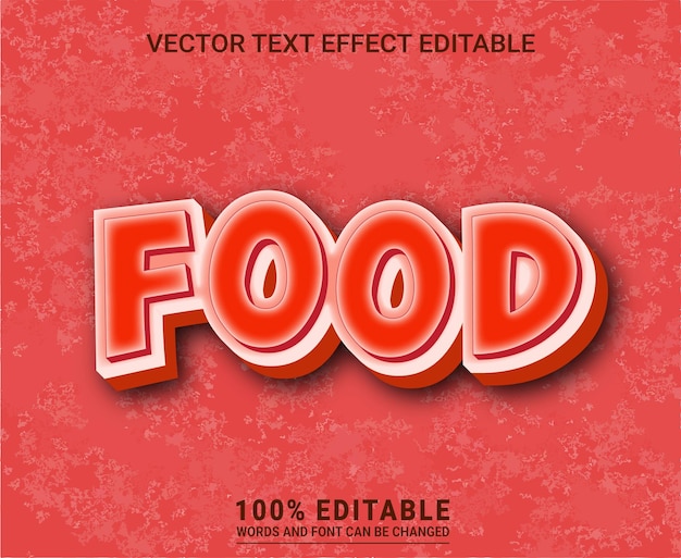 food editable text effect vector