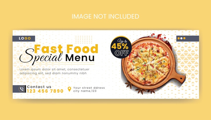 Food menu and restaurant facebook cover Dedign