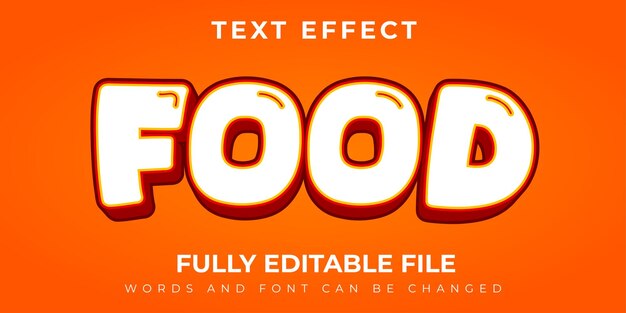 Food Text Effect With And Red Design