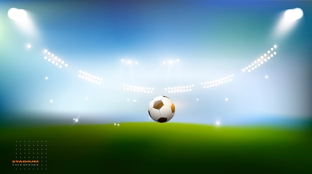 Football Arena. Sports stadium with lights background
