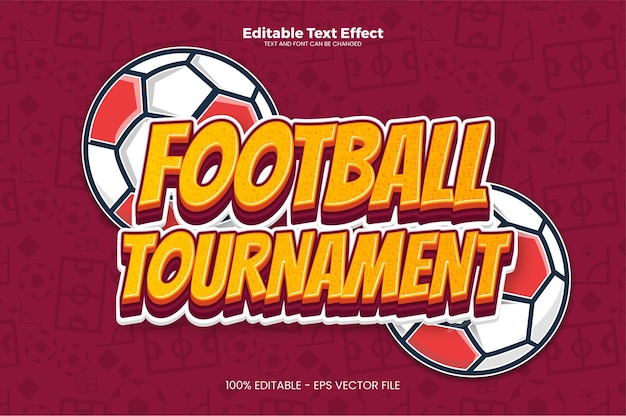 Football Tournament editable text effect in modern trend style