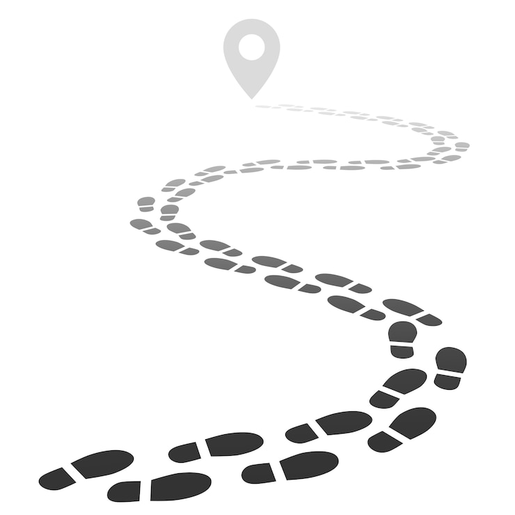 Vektör footprint trail