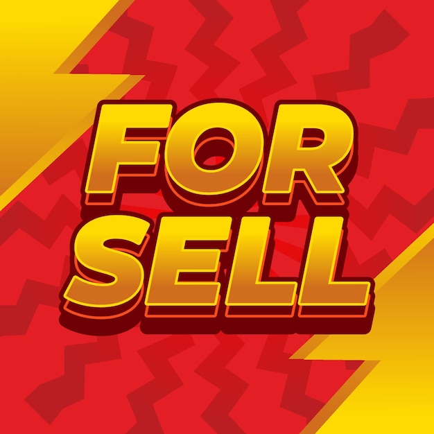 For sell Text effect in 3D style with good colors for promotional ads