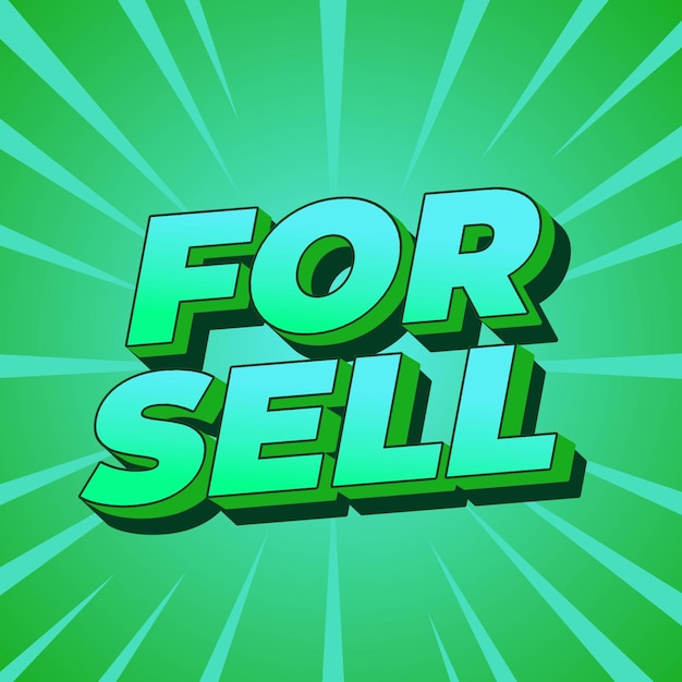 For sell Text effect in 3D style with good colors for promotional ads