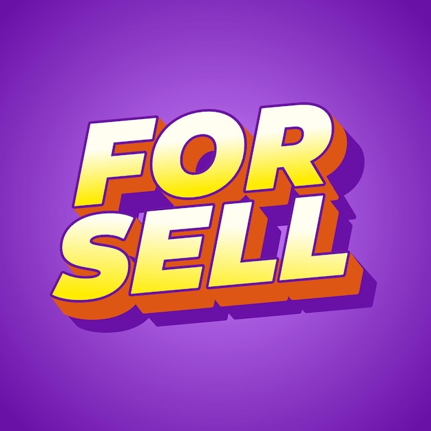 For sell Text effect in 3D style with good colors for promotional ads