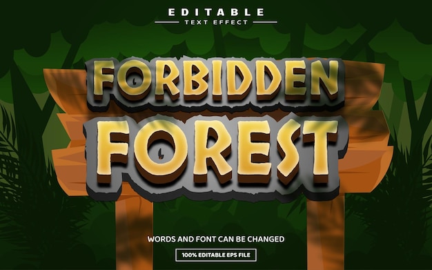 Forbidden forest 3D editable text effect template