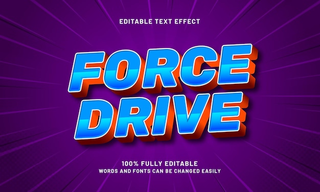 force drive editable text effects with a run and sport theme