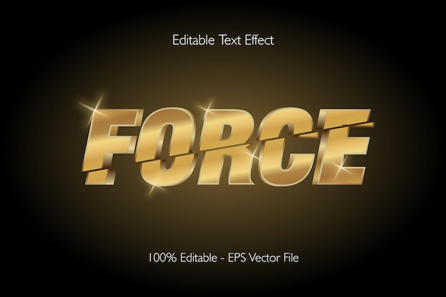 force editable text effect 3d emboss gradient style design