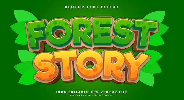 Forest Story 3d editable text effect template Suitable for Forest Theme