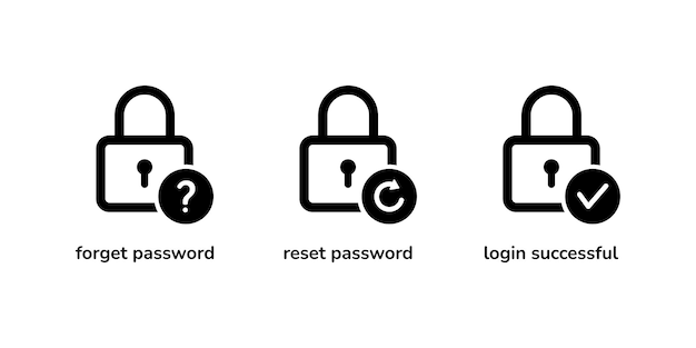 Forget the password icon or Reset the password icon and Login icon