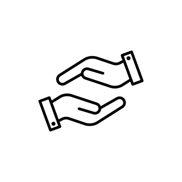 Forgiveness icon set giving promise hands vector symbol