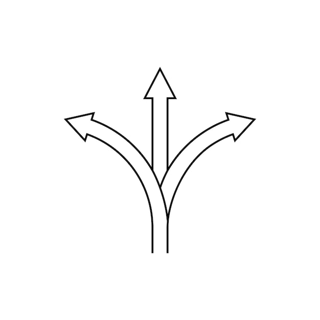 Fork on the road icon