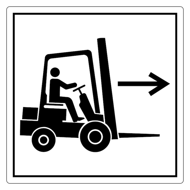 Vektör forklift operator sign with directional arrow